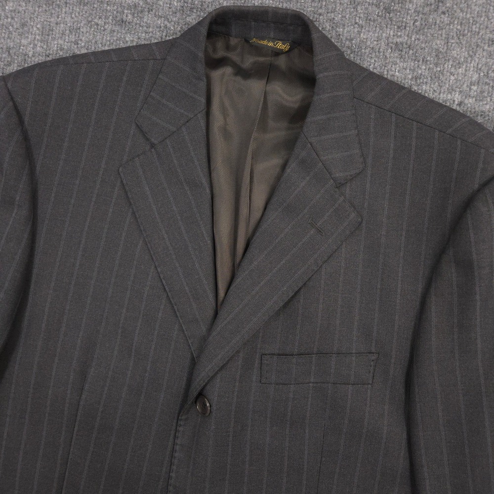 Ermenegildo Zegna Traveller Blazer Mens 40 Charcoal Striped Wool Made In Italy